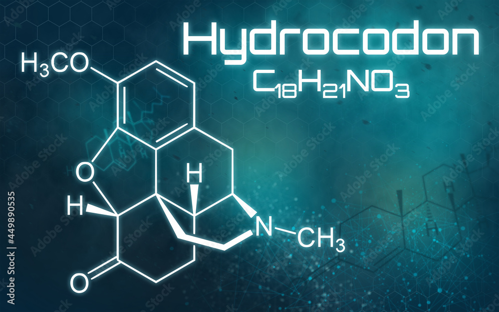 Fototapeta premium Chemische Formel von Hydrocodon