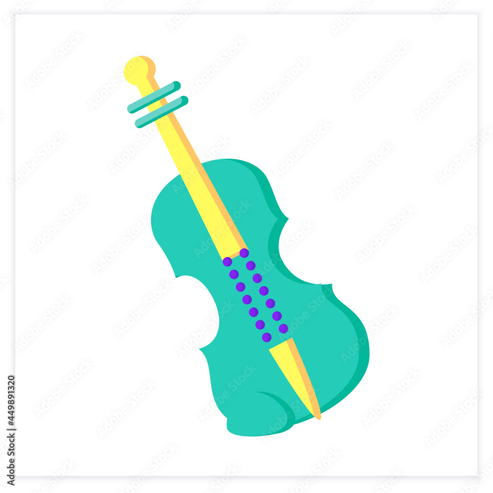 Violin color icon. Classical string orchestral musical instrument