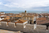 View of the city from the roof of the Church of Les Saintes Maries de la Mer in Camargue, France.