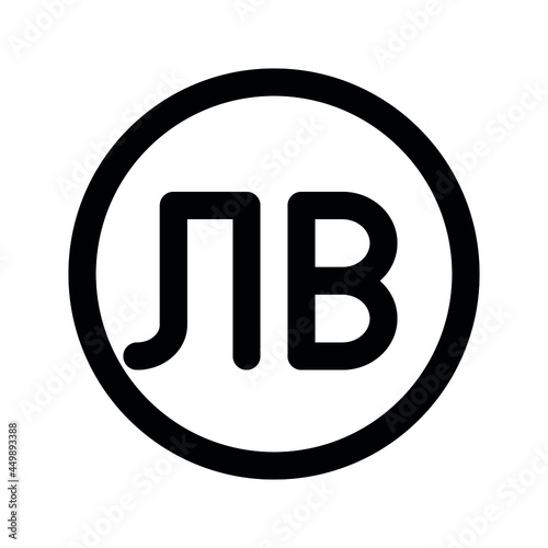 Illustration vector graphic icon of Bulgaria Lev currency. Line style icon. Vector illustration isolated on white background. Perfect for website or application design.
