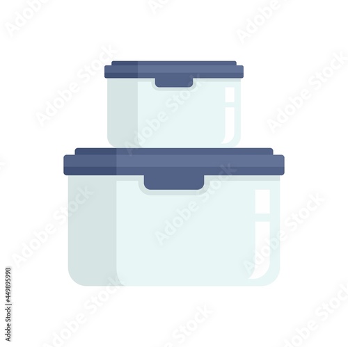 Storage eco food box icon flat isolated vector