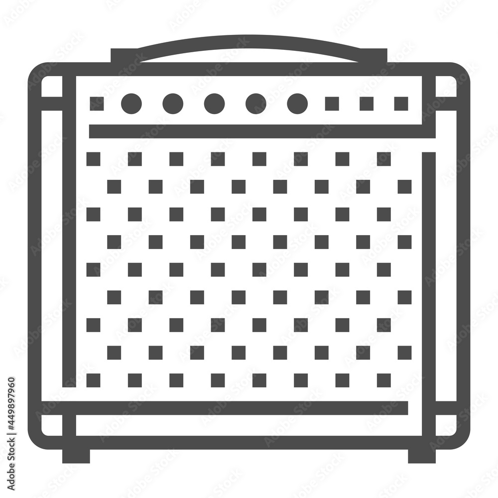 Guitar Amplifier icon, square line vector icon. Guitar Amplifier icon, square line vector icon.