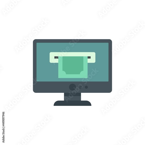 Pc web online loan icon flat isolated vector