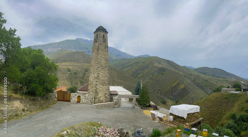 Traditional military tower of the Caucasian peoples, Ingushetia, Russia