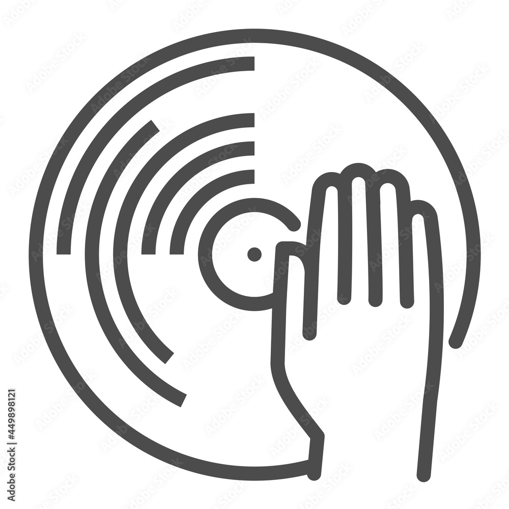 Disc jockey icon, square line vector icon. Disc jockey icon, square line vector icon.