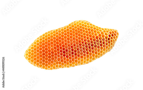 bee honeycomb with honey on a white background, bee honeycomb isolate