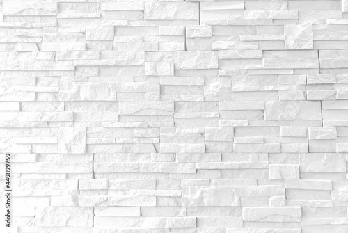 White disorderly brick wall row and column for background and texture and copy space for design interior decoration
