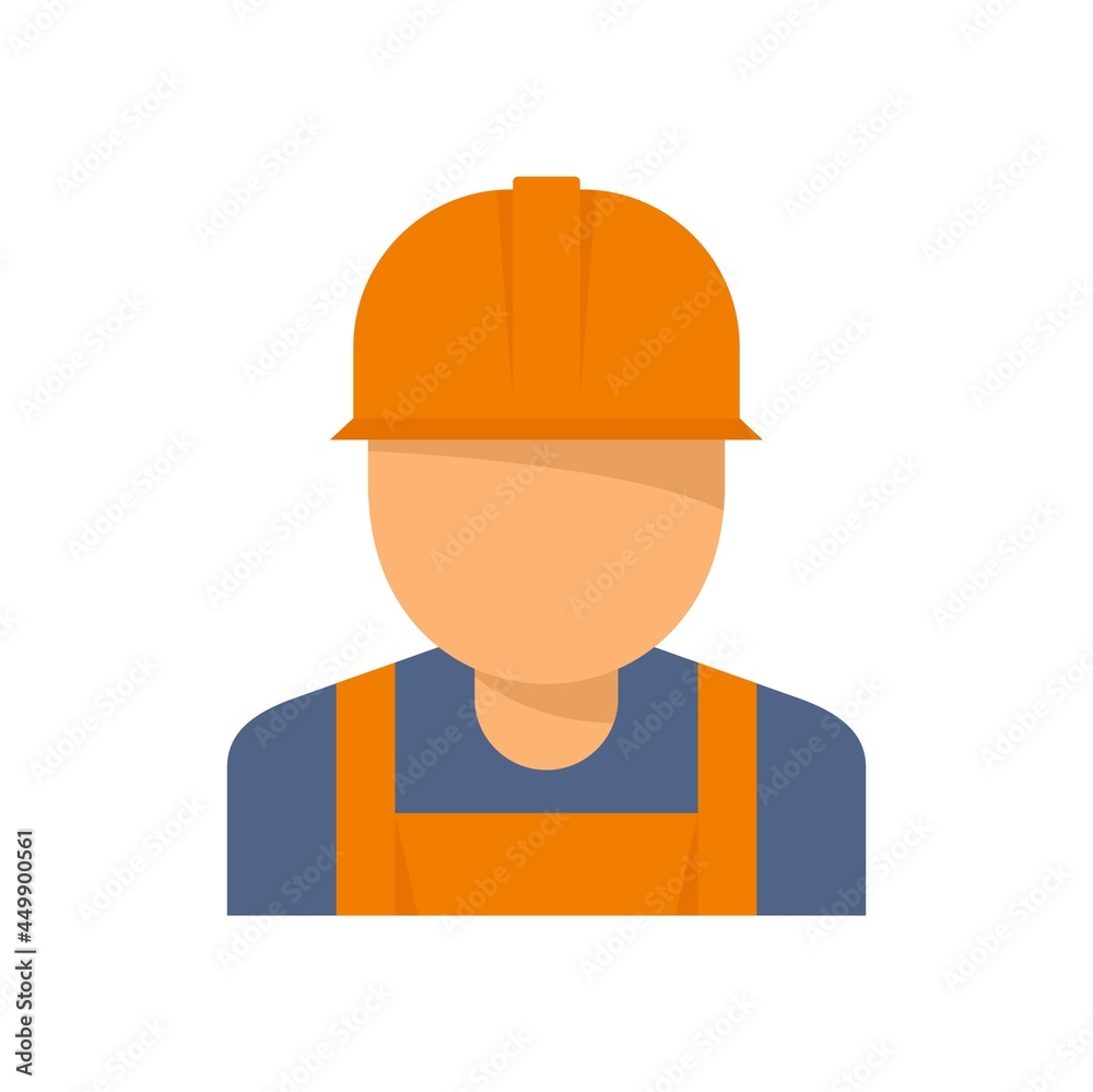 Reconstruction worker icon flat isolated vector