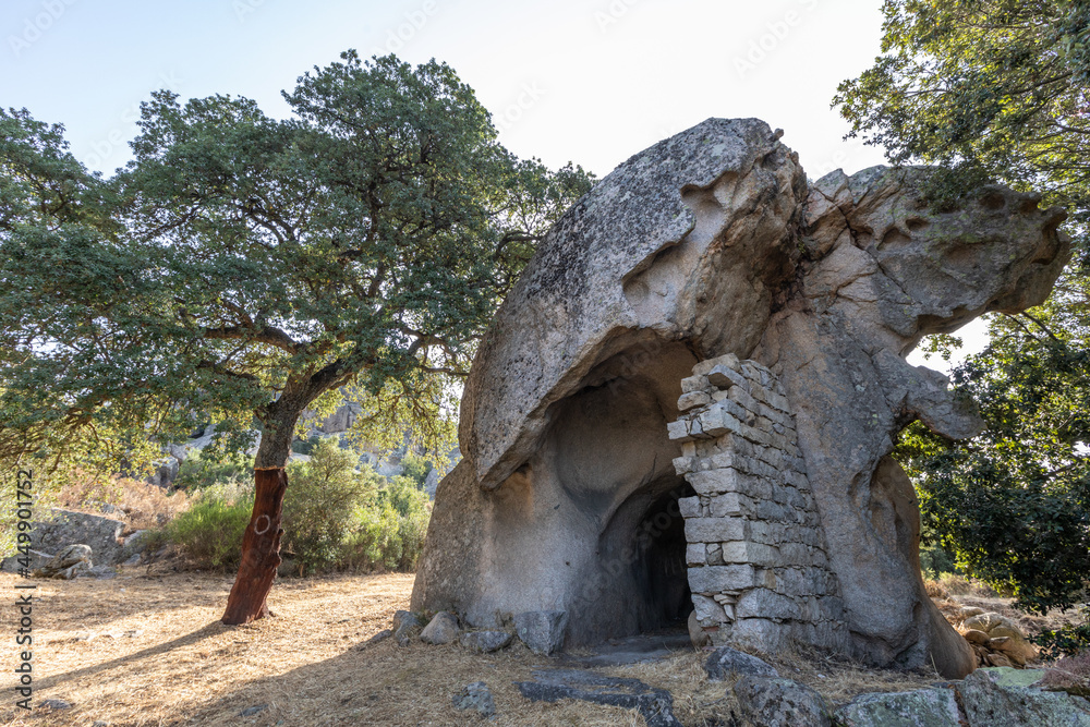 Conca Fraicata house built in the rock , Calangianus, Sardinia, Italy, Europe
