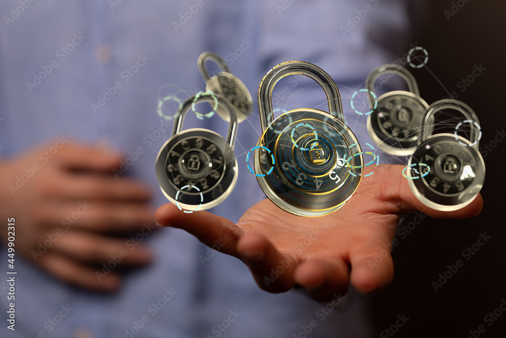 padlocks -Technology security concept background. padlocks -Technology security concept background.