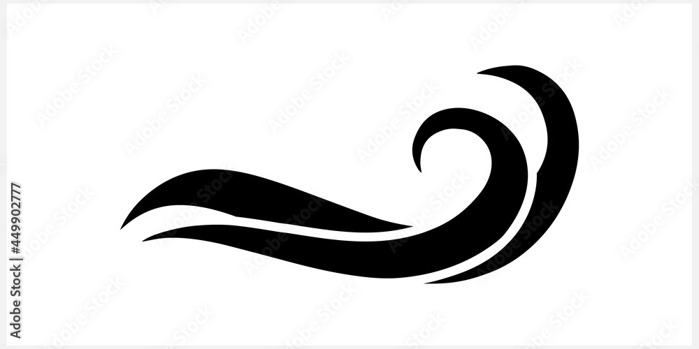Stencil wind or watervwave clipart isolated. Vector stock illustration. EPS 10 Stencil wind or watervwave clipart isolated. Vector stock illustration. EPS 10