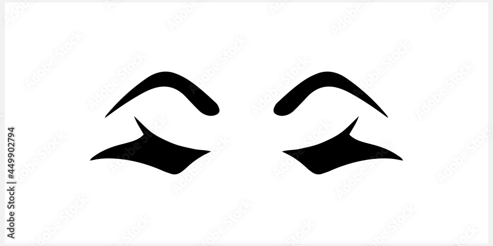 Doodle woman eye icon isolated on white. Stencil. Vector stock illustration. EPS 10 Doodle woman eye icon isolated on white. Stencil. Vector stock illustration. EPS 10