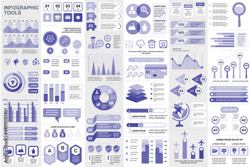 Bundle infographic elements data visualization vector design template. Can be used for steps, business processes, workflow, diagram, flowchart concept, timeline, marketing icons, info graphics.