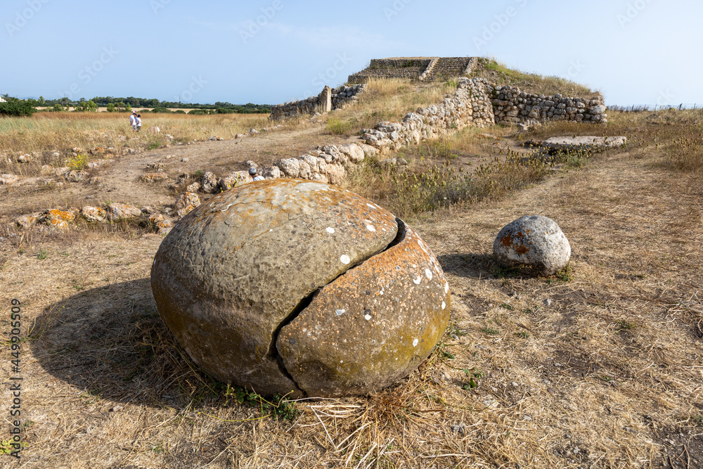 Prehistoric altar Monte d'Accoddi, a unique monument of sacred expression of pre-Nuragic civilisation. Sassari, Sardinia, Italy, Europe