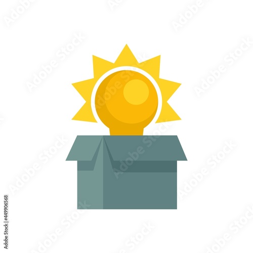 Unboxed idea innovation icon flat isolated vector