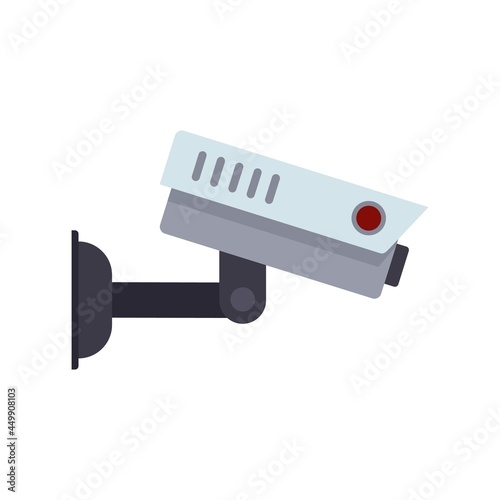 Airport security camera icon flat isolated vector