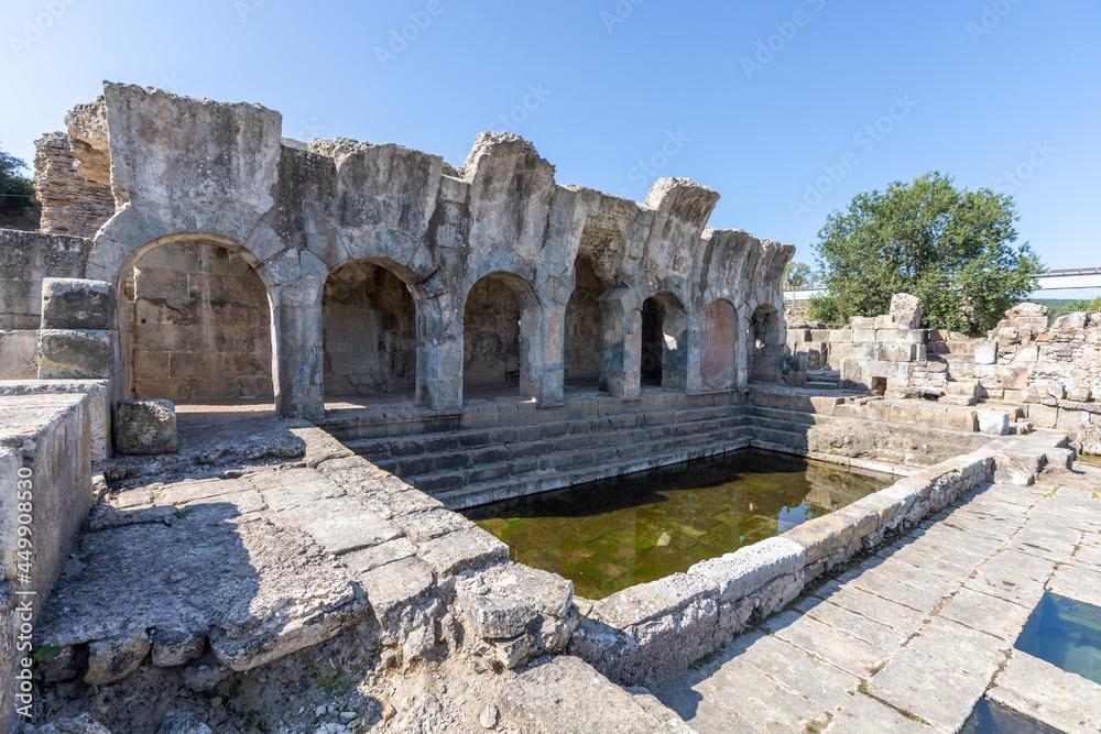 Aquae Ypsitanae the ancient Roman baths on Tirso river. Fordongianus, Oristano, Sardinia, Italy, Europe