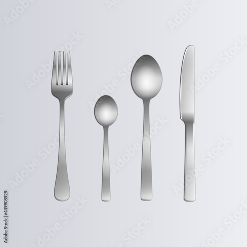 Set of cutlery. Fork Spoon Knife. Vector illustration.