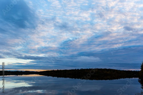 Autumn landscape in Muonio  Lapland  Northern Finland