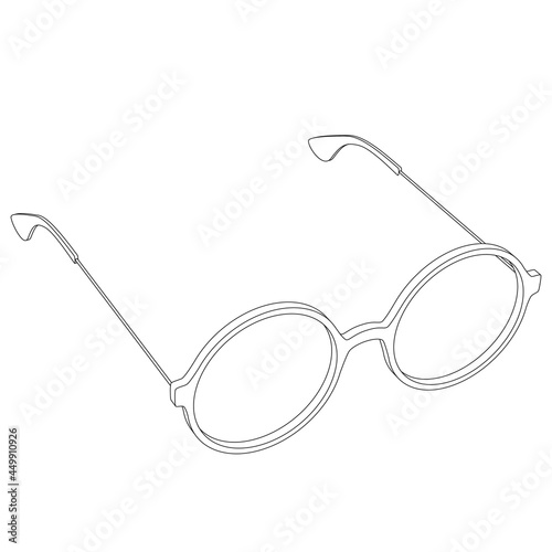 Vector simple round glasses, spectacles