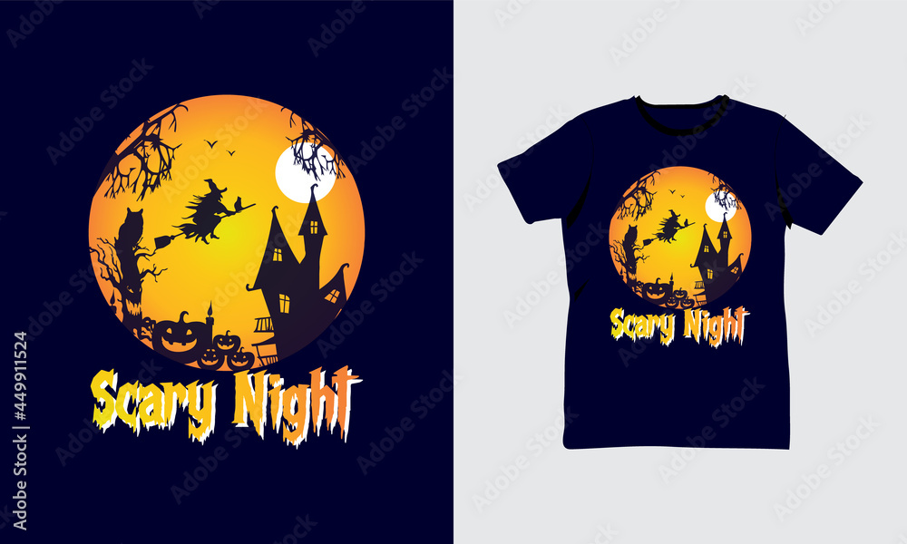 Halloween Tshirt Design Template | halloween | scary night t-shirt