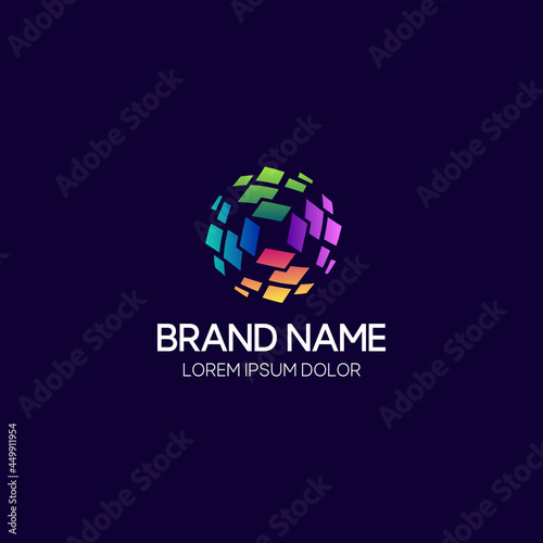 Illustration vector graphic of Creative logo.  squares art. Colorfull style. Aplication icon. Design inspiration. Fit to your Digital media, Business, Company etc