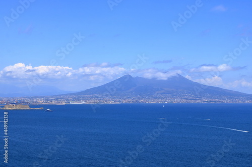 stunning view of the waters of Tyrrhenian sea on the coast of Napoli