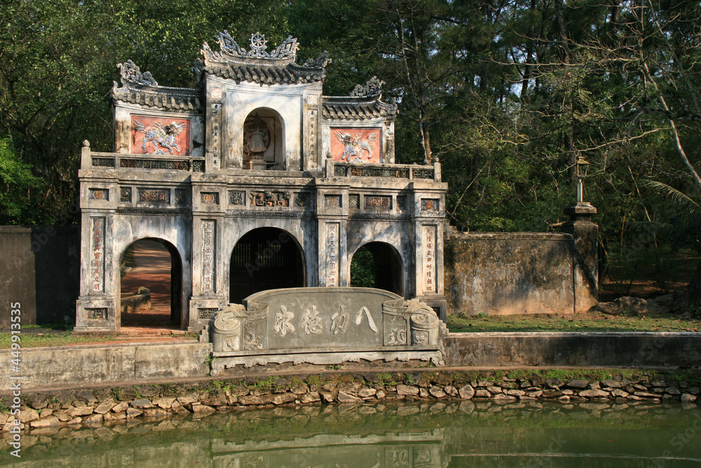 Fototapeta premium gate of a temple in hue in vietnam 