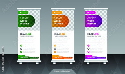 Creative roll up banner design template