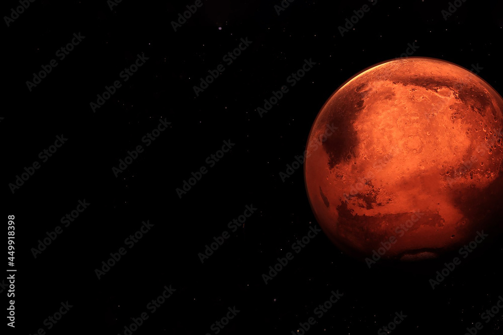 Planet Mars on a dark background. Elements of this image were furnished by NASA. Planet Mars on a dark background. Elements of this image were furnished by NASA.