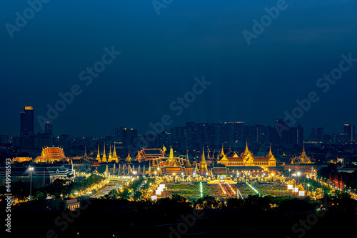 Grand palace and Temple of the Emerald Buddha in Bangkok, Thailand 