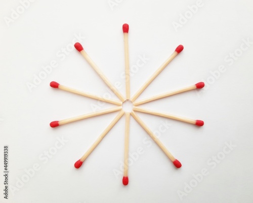matches on white background