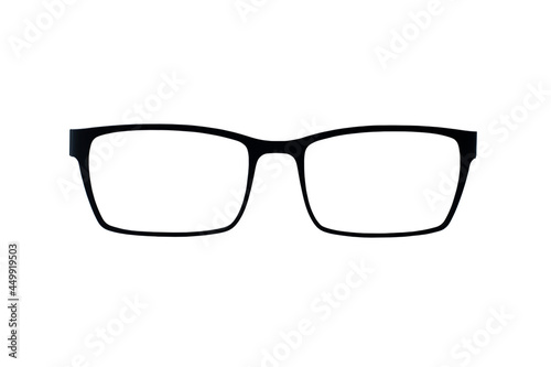 Glasses with rectangular frames isolated on white