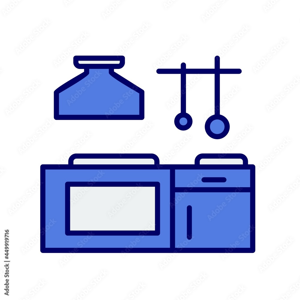 Kitchen Line Filled Vector Icon Design Kitchen Line Filled Vector Icon Design