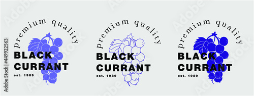 Logo for a farm, organic company or product. Veсtor. Three options on a gray background. you can change the color.
