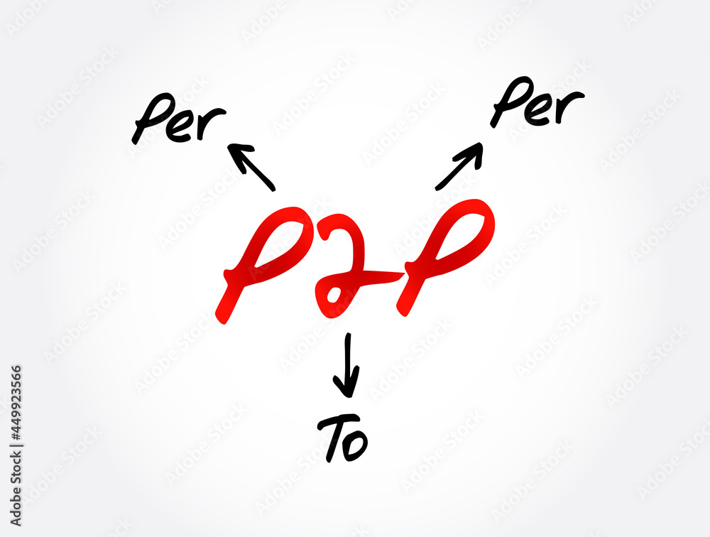 Fototapeta premium P2P - Per to Per acronym, technology concept background