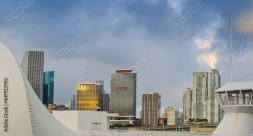 Buildings of Miami as seen from a cruise ship bridge