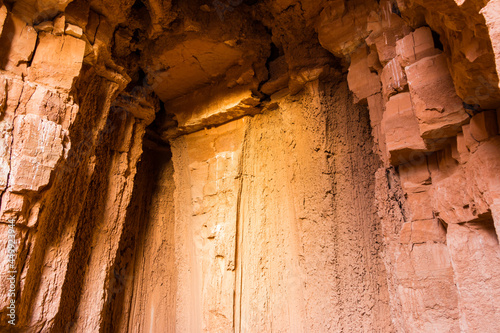 Deep Cave In The Moon Caves Formation, Cathedral Gorge State Park, Nevada, USA