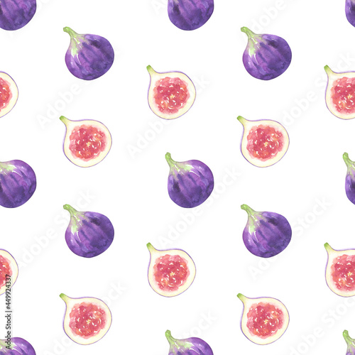 Fig Watercolor Seamless Pattern