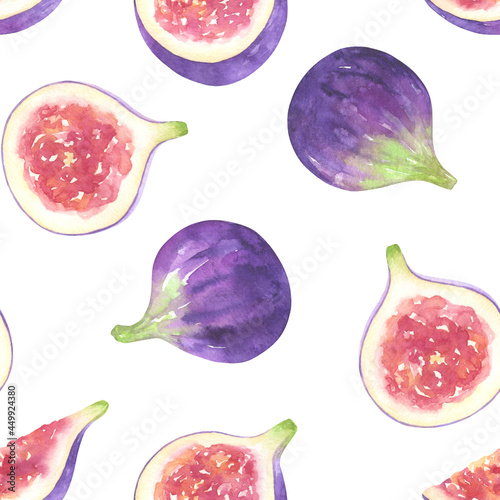 Fig Watercolor Seamless Pattern