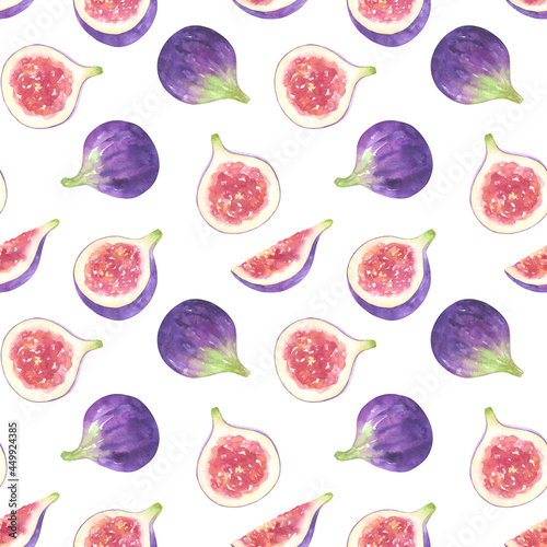 Fig Watercolor Seamless Pattern