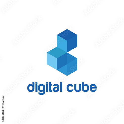 Business corporate letter D logo design vector. Colorful letter D logo design template. Digital cube logo vector. Cube logo . 
