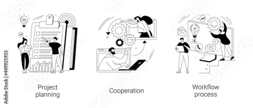 Business process abstract concept vector illustrations.