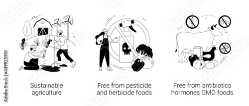 Natural farming abstract concept vector illustrations.