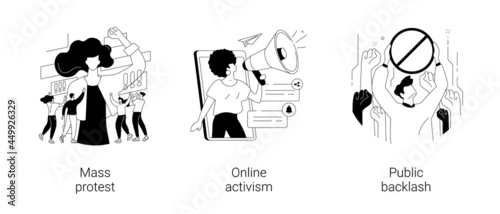 Social movement abstract concept vector illustrations.