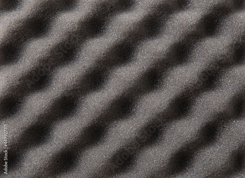 Close up view of noise canceling acoustic foam background. Empty copy space.
