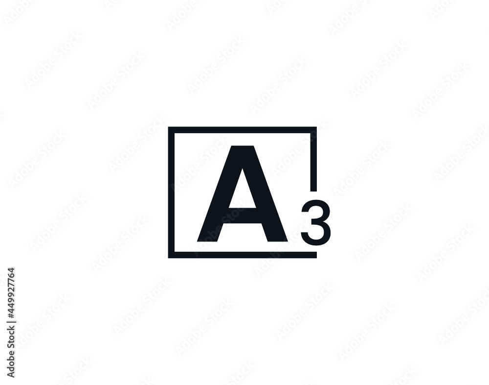A3, 3A Initial letter logo A3, 3A Initial letter logo