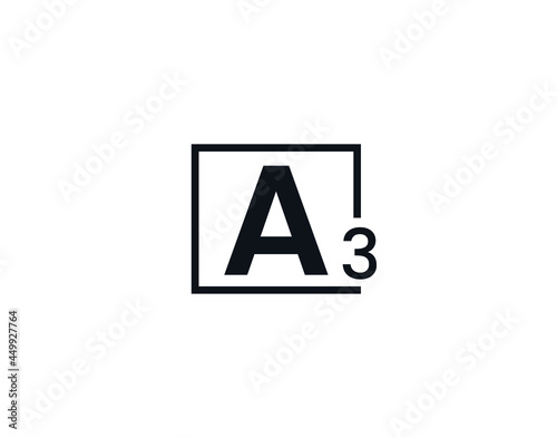 A3, 3A Initial letter logo