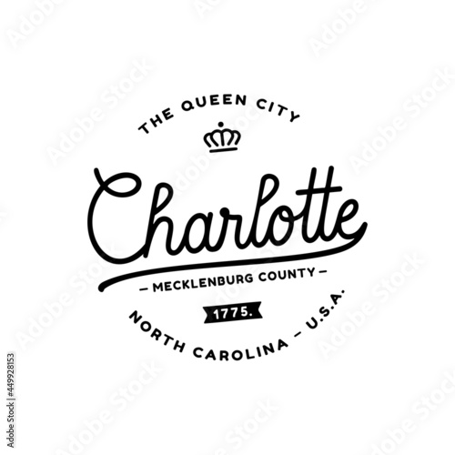 Charlotte. The Queen City. Vector and Illustration. photo