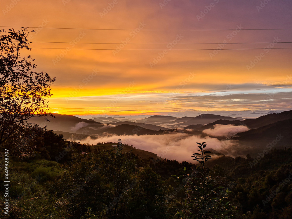 sunset in the mountains